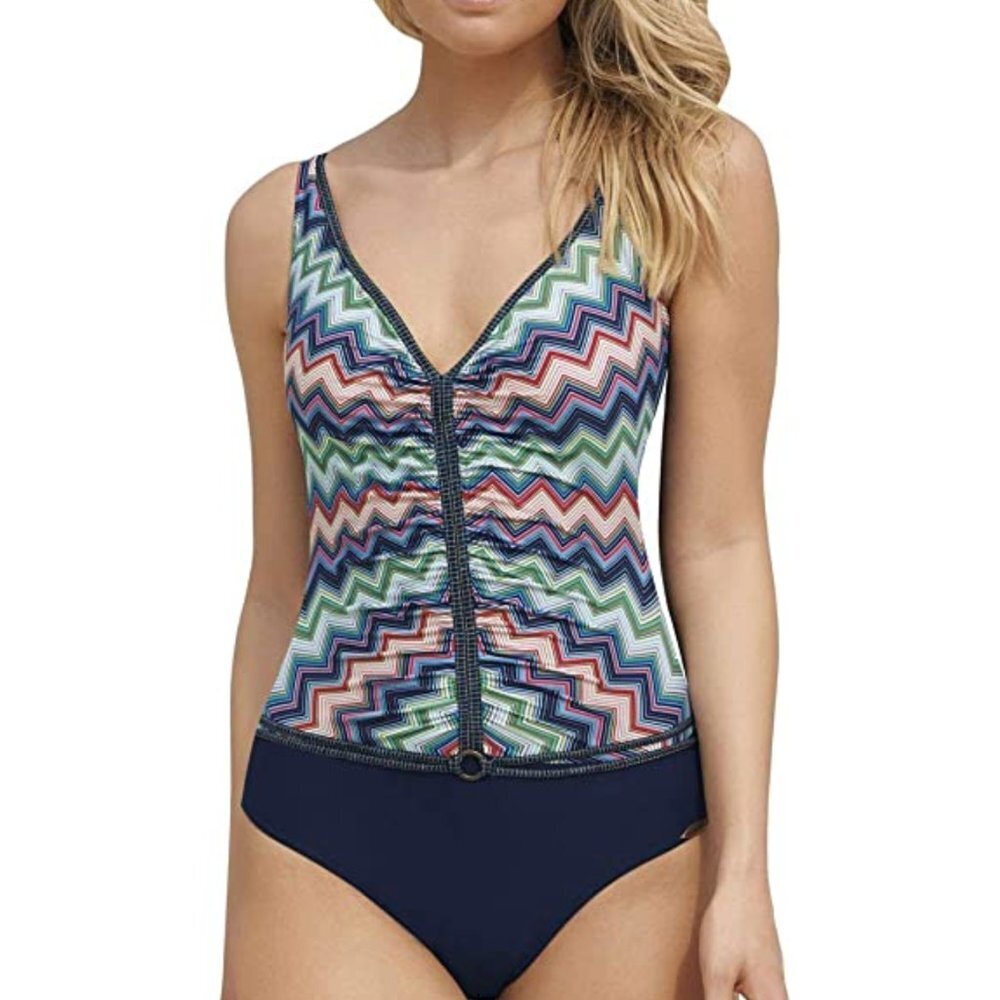 ‼️SALE ‼️ Sunflair NWT One piece Aztec Soft Cup Swimsuit SIZE 10